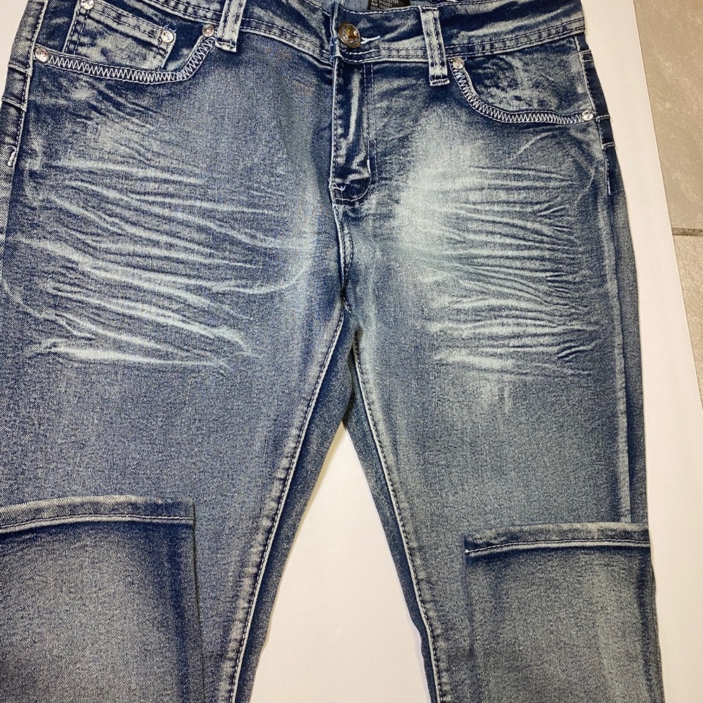 SKINNY DEEP BLUE JEANS SIZE 15! WASH OFF BLUE!! - Picture 5 of 9